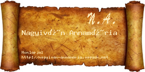 Nagyiván Annamária névjegykártya